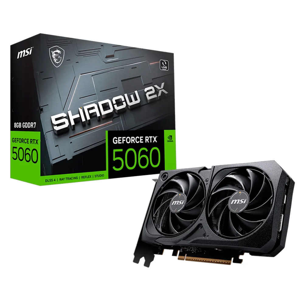 Placa De Vídeo MSI Geforce RTX 5060 Shadow 2x OC 8G Gddr7
